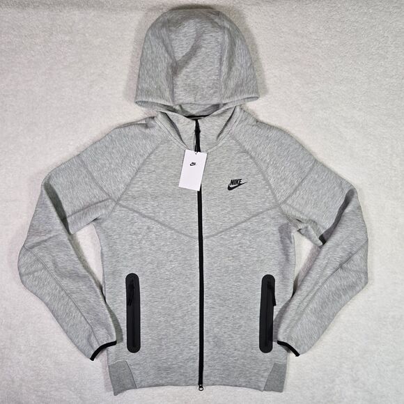 Nike Tech Fleece Windrunner Mens Small Full Zip Heather Grey Hoodie FB7921-063 S - Picture 1 of 5